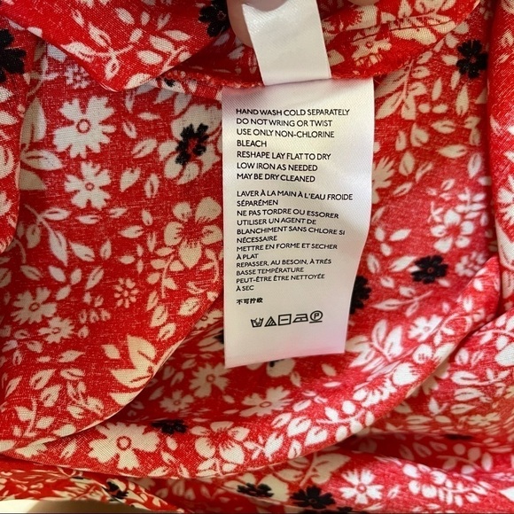 Free People Jumpsuit Cecilia Wide Leg Floral Tie Strap Bohemian Prairie Red S - Picture 13 of 15